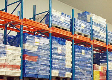 Conventional Push Back Rack Deep Four Pallet Racking Storage For Logistics Centers
