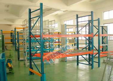 Double Deep Pallet Racking System For Warehouse , Each Level Adjustable Pallet Racking Box Shape Beam