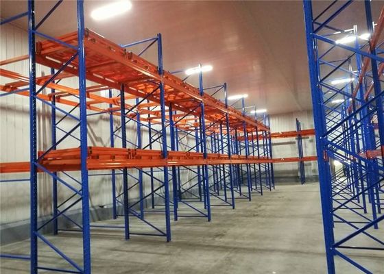 ISO9001 Adjustable Beam 75mm Inclined  Push Back Pallet Racking